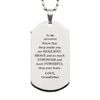 Grandson, You're Brave and so much Stronger Silver Dog Tag. Gift for Grandson. Christmas Motivational Gift From Grandfather. Best Idea Gift for Birthday
