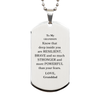 Grandson, You're Brave and so much Stronger Silver Dog Tag. Gift for Grandson. Christmas Motivational Gift From Granddad. Best Idea Gift for Birthday
