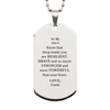 Niece, You're Brave and so much Stronger Silver Dog Tag. Gift for Niece. Christmas Motivational Gift From Uncle. Best Idea Gift for Birthday