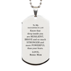 Daughter In Law, You're Brave and so much Stronger Silver Dog Tag. Gift for Daughter In Law. Christmas Motivational Gift From Bonus Mom. Best Idea Gift for Birthday