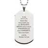Son In Law, You're Brave and so much Stronger Silver Dog Tag. Gift for Son In Law. Christmas Motivational Gift From Mother In Law. Best Idea Gift for Birthday