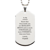 Stepson, You're Brave and so much Stronger Silver Dog Tag. Gift for Stepson. Christmas Motivational Gift From Stepdad. Best Idea Gift for Birthday