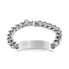 Unbiological Daughter, You're Brave and so much Stronger Cuban Chain Stainless Steel Bracelet. Gift for Unbiological Daughter. Christmas Motivational Gift From Dad. Best Idea Gift for Birthday