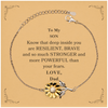 Son, You're Brave and so much Stronger Sunflower Bracelet with Card. Gift for Son. Christmas Motivational Gift From Dad. Best Idea Gift for Birthday