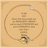 Son, You're Brave and so much Stronger Sunflower Bracelet with Card. Gift for Son. Christmas Motivational Gift From Mama. Best Idea Gift for Birthday