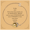 Son, You're Brave and so much Stronger Sunflower Bracelet with Card. Gift for Son. Christmas Motivational Gift From Papa. Best Idea Gift for Birthday