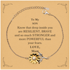 Son, You're Brave and so much Stronger Sunflower Bracelet with Card. Gift for Son. Christmas Motivational Gift From Mum. Best Idea Gift for Birthday