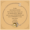 Granddaughter, You're Brave and so much Stronger Sunflower Bracelet with Card. Gift for Granddaughter. Christmas Motivational Gift From Grandma. Best Idea Gift for Birthday