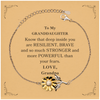 Granddaughter, You're Brave and so much Stronger Sunflower Bracelet with Card. Gift for Granddaughter. Christmas Motivational Gift From Grandpa. Best Idea Gift for Birthday