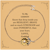 Godson, You're Brave and so much Stronger Sunflower Bracelet with Card. Gift for Godson. Christmas Motivational Gift From Goddad. Best Idea Gift for Birthday