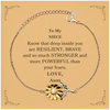 Niece, You're Brave and so much Stronger Sunflower Bracelet with Card. Gift for Niece. Christmas Motivational Gift From Aunt. Best Idea Gift for Birthday