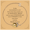 Daughter In Law, You're Brave and so much Stronger Sunflower Bracelet with Card. Gift for Daughter In Law. Christmas Motivational Gift From Mother In Law. Best Idea Gift for Birthday