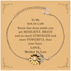 Son In Law, You're Brave and so much Stronger Sunflower Bracelet with Card. Gift for Son In Law. Christmas Motivational Gift From Mother In Law. Best Idea Gift for Birthday