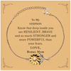 Stepson, You're Brave and so much Stronger Sunflower Bracelet with Card. Gift for Stepson. Christmas Motivational Gift From Bonus Mom. Best Idea Gift for Birthday
