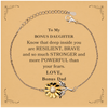 Bonus Daughter, You're Brave and so much Stronger Sunflower Bracelet with Card. Gift for Bonus Daughter. Christmas Motivational Gift From Bonus Dad. Best Idea Gift for Birthday