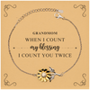 Religious Gifts for Grandmom, God Bless You. Christian Sunflower Bracelet for Grandmom. Christmas Faith Gift for Grandmom