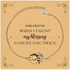 Religious Gifts for Girlfriend, God Bless You. Christian Sunflower Bracelet for Girlfriend. Christmas Faith Gift for Girlfriend