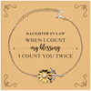 Religious Gifts for Daughter In Law, God Bless You. Christian Sunflower Bracelet for Daughter In Law. Christmas Faith Gift for Daughter In Law