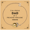 Forester Gifts. Proud Dad of a freaking Awesome Forester. Sunflower Bracelet with Card for Forester. Great Gift for Him. Fathers Day Gift. Unique Dad Jewelry