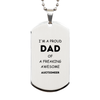 Auctioneer Gifts. Proud Dad of a freaking Awesome Auctioneer. Silver Dog Tag for Auctioneer. Great Gift for Him. Fathers Day Gift. Unique Dad Pendant