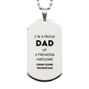 Crime Scene Technician Gifts. Proud Dad of a freaking Awesome Crime Scene Technician. Silver Dog Tag for Crime Scene Technician. Great Gift for Him. Fathers Day Gift. Unique Dad Pendant