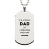 Designer Gifts. Proud Dad of a freaking Awesome Designer. Silver Dog Tag for Designer. Great Gift for Him. Fathers Day Gift. Unique Dad Pendant