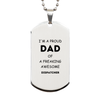 Dispatcher Gifts. Proud Dad of a freaking Awesome Dispatcher. Silver Dog Tag for Dispatcher. Great Gift for Him. Fathers Day Gift. Unique Dad Pendant