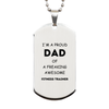 Fitness Trainer Gifts. Proud Dad of a freaking Awesome Fitness Trainer. Silver Dog Tag for Fitness Trainer. Great Gift for Him. Fathers Day Gift. Unique Dad Pendant