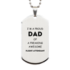 Flight Attendant Gifts. Proud Dad of a freaking Awesome Flight Attendant. Silver Dog Tag for Flight Attendant. Great Gift for Him. Fathers Day Gift. Unique Dad Pendant