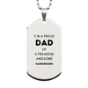Hairdresser Gifts. Proud Dad of a freaking Awesome Hairdresser. Silver Dog Tag for Hairdresser. Great Gift for Him. Fathers Day Gift. Unique Dad Pendant