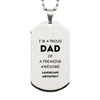 Landscape Architect Gifts. Proud Dad of a freaking Awesome Landscape Architect. Silver Dog Tag for Landscape Architect. Great Gift for Him. Fathers Day Gift. Unique Dad Pendant