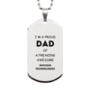 Nuclear Technologist Gifts. Proud Dad of a freaking Awesome Nuclear Technologist. Silver Dog Tag for Nuclear Technologist. Great Gift for Him. Fathers Day Gift. Unique Dad Pendant