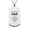 Nurse Gifts. Proud Dad of a freaking Awesome Nurse. Silver Dog Tag for Nurse. Great Gift for Him. Fathers Day Gift. Unique Dad Pendant