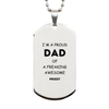Priest Gifts. Proud Dad of a freaking Awesome Priest. Silver Dog Tag for Priest. Great Gift for Him. Fathers Day Gift. Unique Dad Pendant