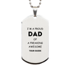 Tour Guide Gifts. Proud Dad of a freaking Awesome Tour Guide. Silver Dog Tag for Tour Guide. Great Gift for Him. Fathers Day Gift. Unique Dad Pendant