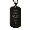 Religious Gifts for Brother, God Bless You. Christian Black Dog Tag for Brother. Christmas Faith Gift for Brother