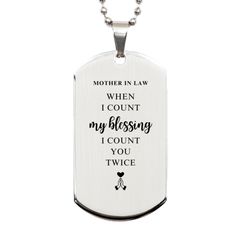 Religious Gifts for Mother In Law, God Bless You. Christian Silver Dog Tag for Mother In Law. Christmas Faith Gift for Mother In Law