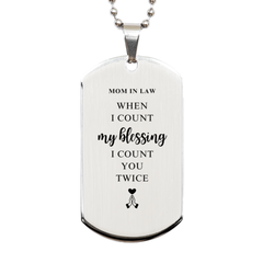 Religious Gifts for Mom In Law, God Bless You. Christian Silver Dog Tag for Mom In Law. Christmas Faith Gift for Mom In Law