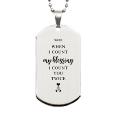 Religious Gifts for Wife, God Bless You. Christian Silver Dog Tag for Wife. Christmas Faith Gift for Wife