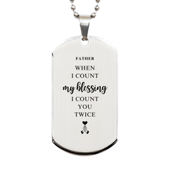 Religious Gifts for Father, God Bless You. Christian Silver Dog Tag for Father. Christmas Faith Gift for Father
