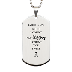 Religious Gifts for Father In Law, God Bless You. Christian Silver Dog Tag for Father In Law. Christmas Faith Gift for Father In Law