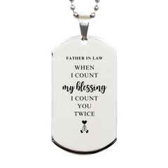 Religious Gifts for Father In Law, God Bless You. Christian Silver Dog Tag for Father In Law. Christmas Faith Gift for Father In Law