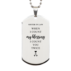 Religious Gifts for Sister In Law, God Bless You. Christian Silver Dog Tag for Sister In Law. Christmas Faith Gift for Sister In Law