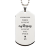 Religious Gifts for Stepbrother, God Bless You. Christian Silver Dog Tag for Stepbrother. Christmas Faith Gift for Stepbrother