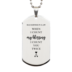 Religious Gifts for Daughter In Law, God Bless You. Christian Silver Dog Tag for Daughter In Law. Christmas Faith Gift for Daughter In Law