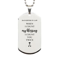 Religious Gifts for Daughter In Law, God Bless You. Christian Silver Dog Tag for Daughter In Law. Christmas Faith Gift for Daughter In Law