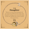 To My Daughter Inspirational Sunflower Bracelet, I'm so proud of you, Daughter Birthday Supporting Gifts From Dad