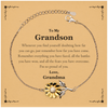 To My Grandson Inspirational Sunflower Bracelet, I'm so proud of you, Grandson Birthday Supporting Gifts From Grandma