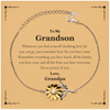 To My Grandson Inspirational Sunflower Bracelet, I'm so proud of you, Grandson Birthday Supporting Gifts From Grandpa