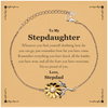 To My Stepdaughter Inspirational Sunflower Bracelet, I'm so proud of you, Stepdaughter Birthday Supporting Gifts From Stepdad